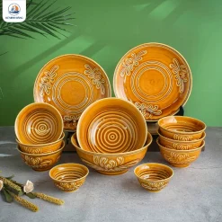 Bộ 12 bát đĩa quà tặng công nhân viên giá rẻ, thiết thực