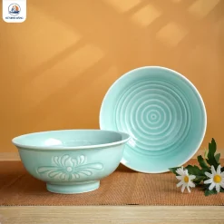 Bộ bát đĩa men thiên thanh