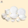 Bộ bát đĩa trắng 16 chi tiết kẻ chỉ vàng