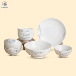 Bộ bát đĩa quà tặng Thanh Trúc 8 chi tiết