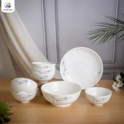 Bộ bát đĩa quà tặng Thanh Trúc 8 chi tiết