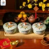 Hũ Mứt Gốm Đào Xuân In Logo Quà Tết