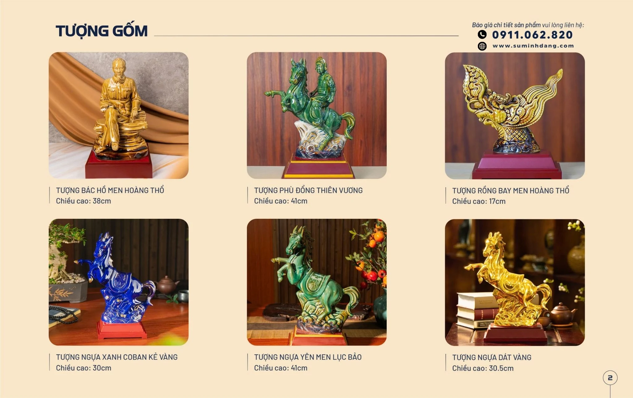 Tượng gốm catalogue minh đăng