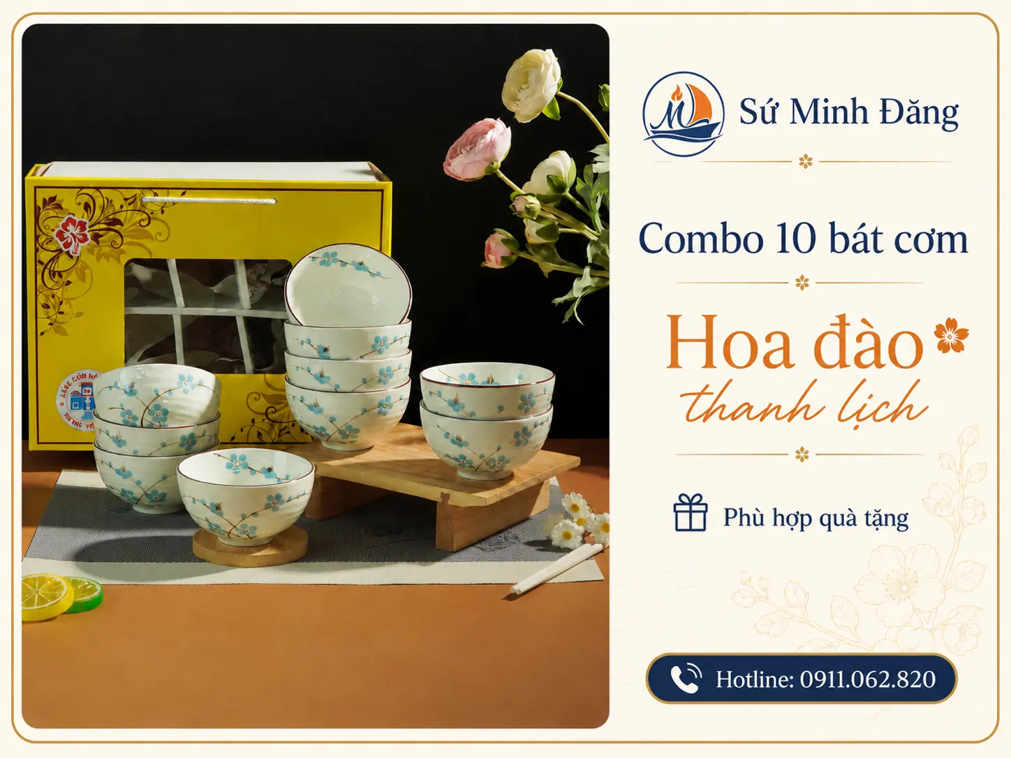combo 10 bát cơm làm quà tặng công nhân giá rẻ