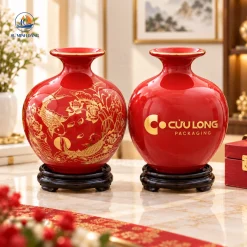 Bình Hút Lộc Lý Ngư Vọng Nguyệt In Logo Quà Tặng