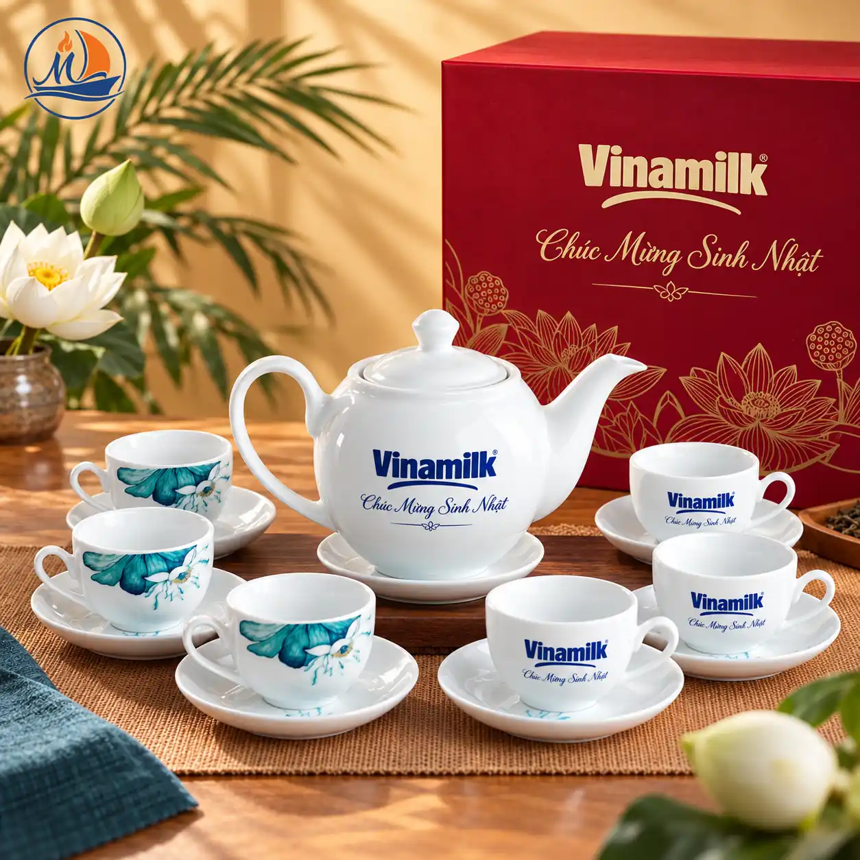 ấm chén in logo làm quà lưu niệm