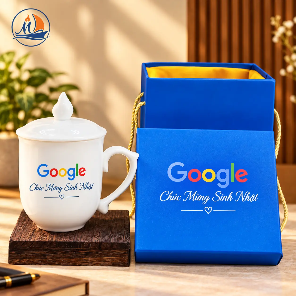 ấm chén in logo làm quà lưu niệm
